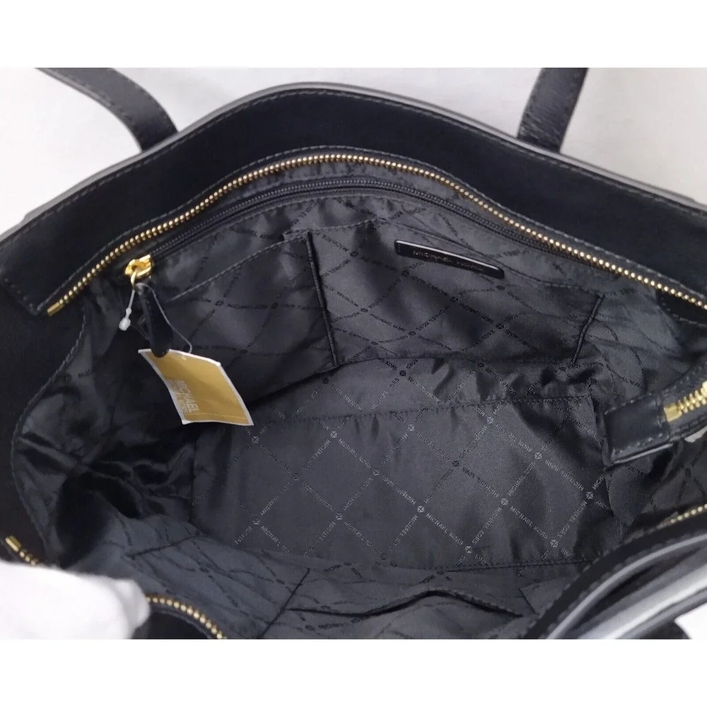 Michael Kors Rivington Black Leather Turnlock Double Handles Tote Bag - $278 - Picture 12 of 16